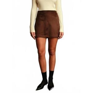 NEW DELUC dereck suede mini skirt in chocolate